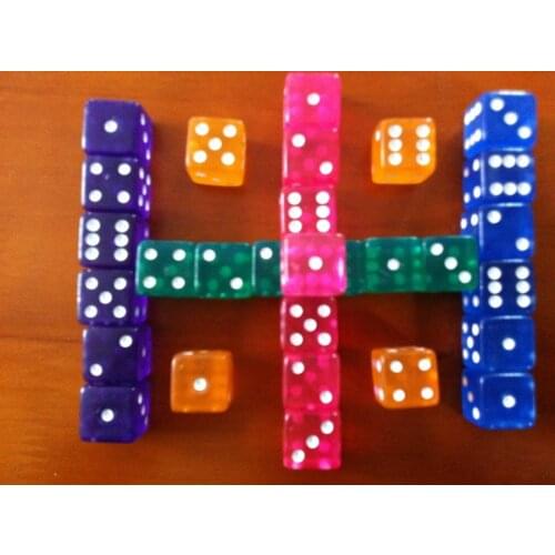 6pcs/set 19mm Square Corners Transparent Dice #19 Export Dice