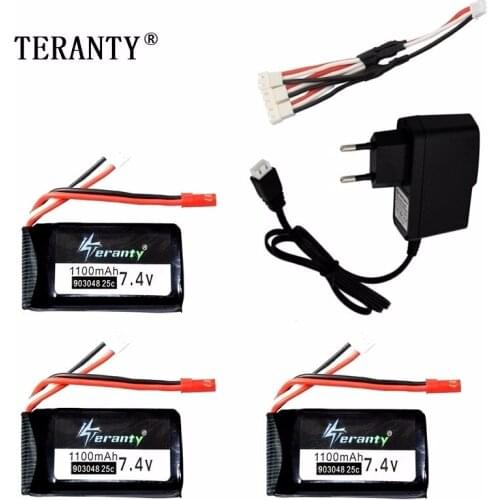 Fast Charge + 7.4v Battery For Wltoys V353 A949 A959 A969 A979 k929 7.4v 1100mah lipo Battery For RC Cars Drone Helicopters Boat