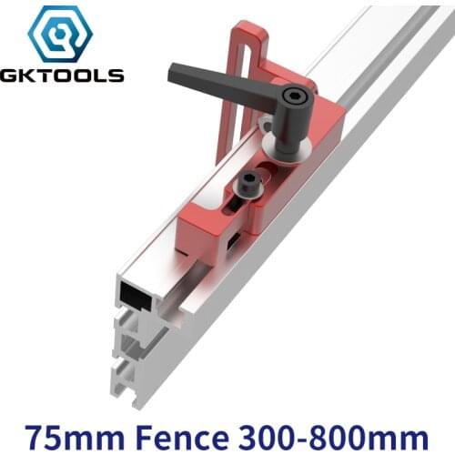 600mm/800mm 75mm Height Aluminium Profile Fence with T-Tracks and Sliding Brackets Miter Gauge Backer Connector for Woodworking