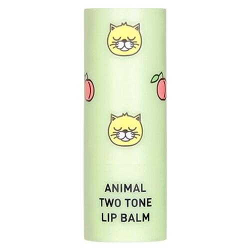 Lip Balm - Animal Two Tone Lip Balm Peach Cat Coral Skin79 Moisturize Lip Protection Beauty Makeup Skin Care Korea Cosmetic