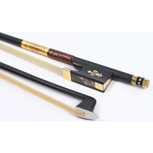 Yinfente 4/4 Violin Bow Black Carbon Mixed Bow Stick Great Blance AAA Natural Horsetail