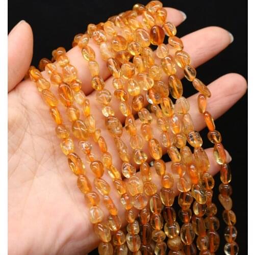Wholesale 6-8mm Natural Stone Beads Irregular Citrine Loose Spacer Bead for Jewelry Making diy Bracelet Necklace Accessories