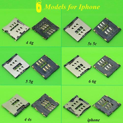 ChengHaoRan 6 Models Micro SIM Card Reader for Iphone 4 4G 4S 5 5S 6 6G SIM Tray Slot Socket Replacement Connector