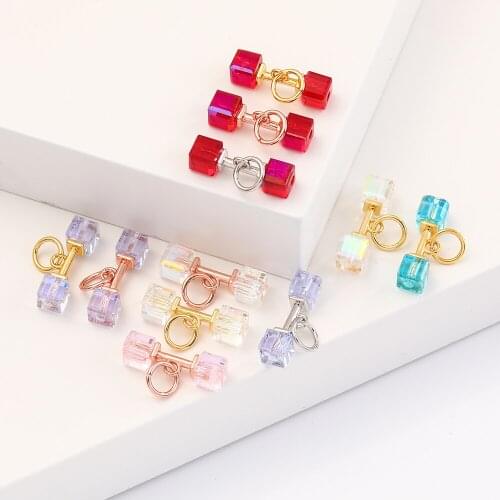 Colored Imitation Crystal Charms for Jewelry Making Designer Jewelry Charms for Diy Earrings Necklace Bracelet Charm Copper