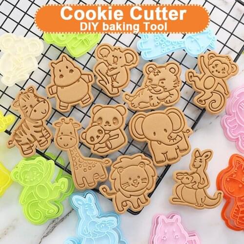 Forest Animals Cartoon Biscuit Mold Pressing Type Household Cookie Baking Tool Cookie Cutter Mold
