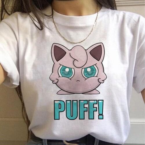 Pokemon Cartoon Pikachu Graphic Printed T-shirt Women Fashion Clothing Short-sleeved O-Neck Tops Harajuku Casual Girls Clothes