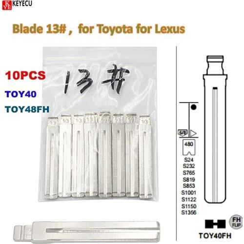 KEYECU 10pcs/lot, KEYDIY Universal Remotes Flip Blade 13# for KD Remote, TOY40 Toy48FH IX35 Verna for Toyota for Lexus