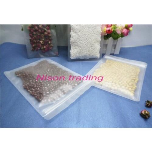 100pcs,22x32cm Matte clear Zip Lock bag Frosted surface Plastic pack pouch food grade Zipper clip resealable Candy storage sack