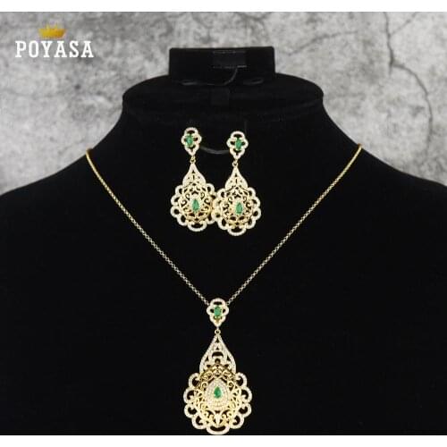 COPPER gold COLOR jewelry sets women fashion necklace fine jewelry sets wedding gold jewelry sets