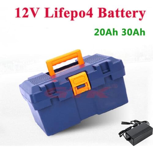 Multipurpose 12V 20Ah 30Ah LiFepo4 lithium battery with BMS for Camping reserve power supply fishing boat storage+3A charger