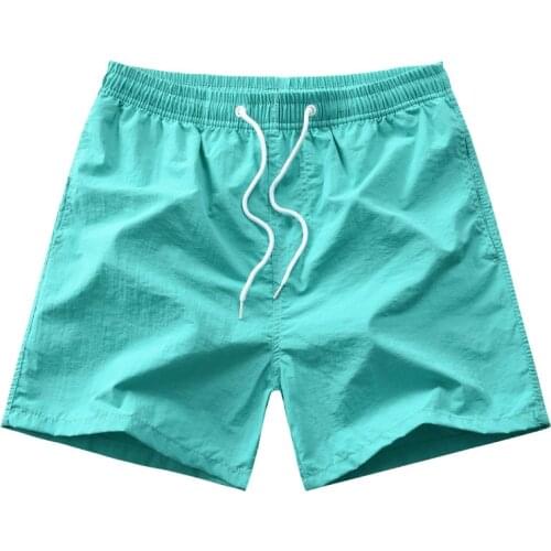 2021 Mens Solid Color Fashion Men Beach Pants Casual Shorts 2021 Summer Elastic Waistband String Short Casual shorts Drawstring