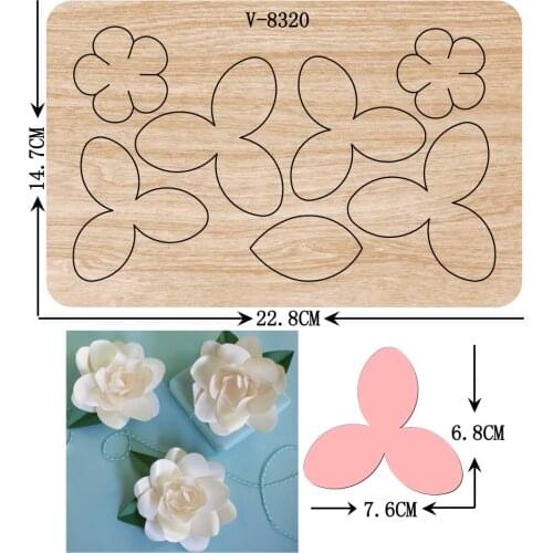 New Flowers Wooden Dies Cutting Dies For Scrapbooking Multiple Sizes V-8320