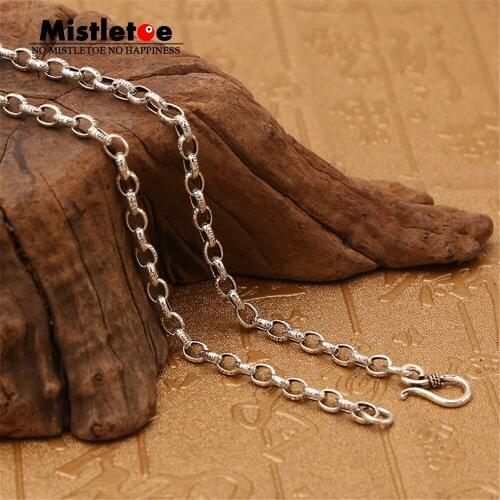 Mistletoe 925 Sterling Silver Classic Vintage 5.0mm Necklace Chain Punk Jewelry Women Men