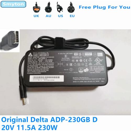 Original 230W AC/DC Adapter Charger For MSI GP76 GE66 GE76 DELTA ADP-230GB D 20V 11.5A Gaming Laptop Power Supply Adapter