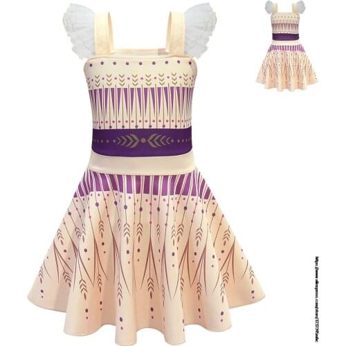 Disney Frozen Elsa Anna Princess Dress for Baby Girls Dress Cosplay Kids Clothes Party Shoulderless Queen Elsa Costume