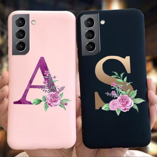 Simple Letters Alphabet Case For Samsung Galaxy S21 S20 Plus S30 Pro Phone Cover on Samsung S21 Plus S21+ S20+5G Case Soft Coque