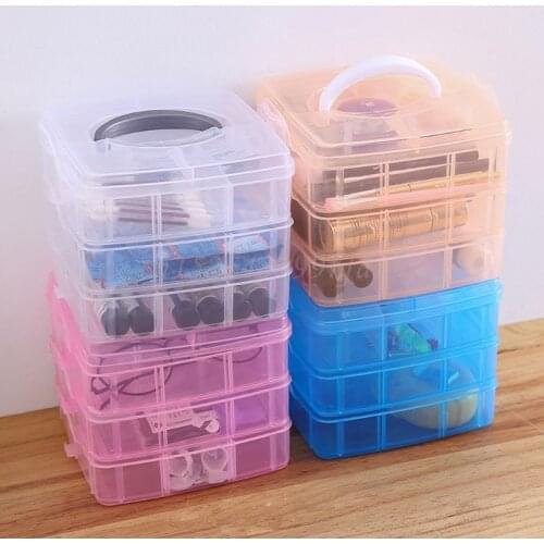 Transparent Portable Large Jewelry Organizer Removable Grids Jewelry Storage Rings Necklaces Box Container Case Display