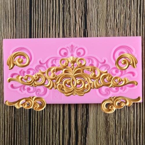 Relief Cake Border Silicone Mold Polymer Clay Resin Molds Cupcake Decorating Tools Fondant Chocolate Candy Mould