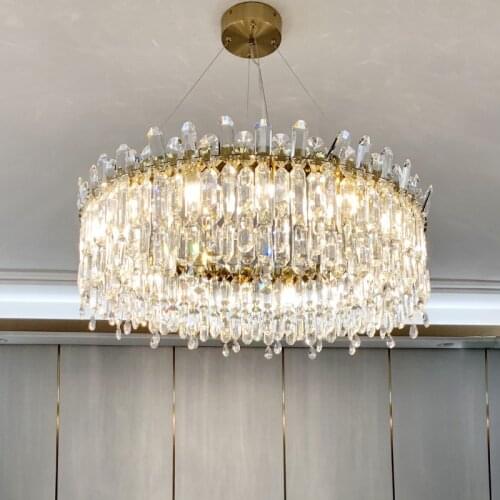 Luxury modern Pendant lights for living room round gold crystal lamp dining room bedroom led lighting cristal lamp fixtures