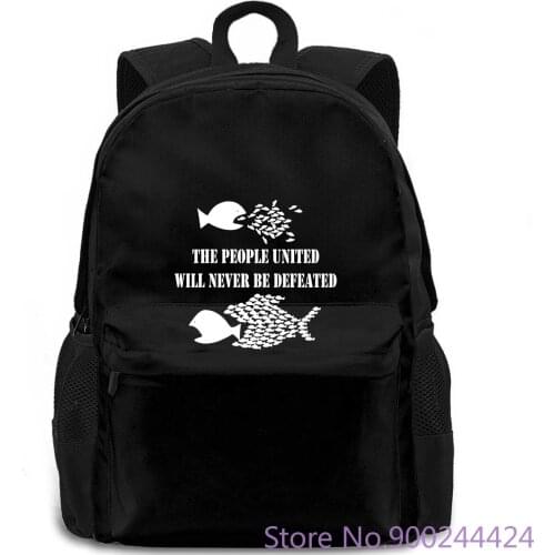 People United Never Defeated Anarchy Anarchist Revolution Graphic Summer Brand Fitness Body Building backpack