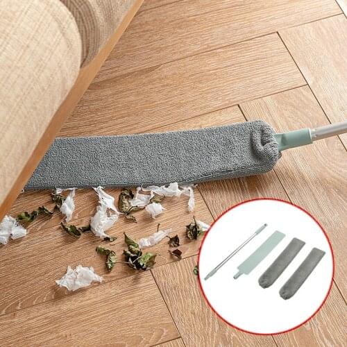 Dust Brush Long Handle Mop Sweep Artifact Household Bed Bottom Gap Clean Fur Hair Sweeping Dusty Magic Microfibre Duster ClothX2