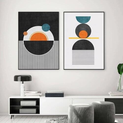 Modern Abstract Geometry Graphics Black Line Canvas Paintings Wall Art Prints Poster Pictures for Living Room Home Decoration