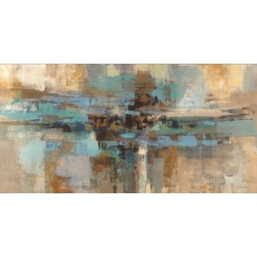 Modern abstract oil paintings Morning Fjord by Silvia Vassileva Canvas decorative art for living room High quality hand painted