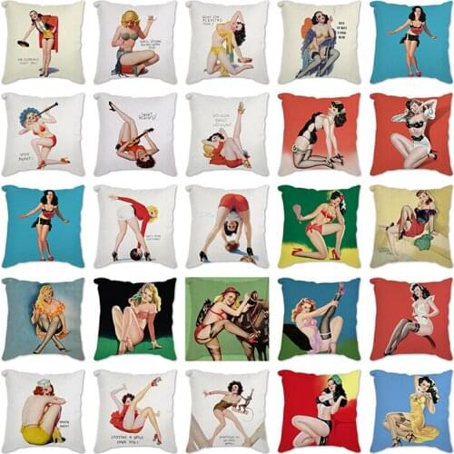 Super Hot Hipster Sexy woman Cushion Cases Modern Print Home Decorative Pillowcase Sofa Couch Throw Pillows Throw Sofa Covers