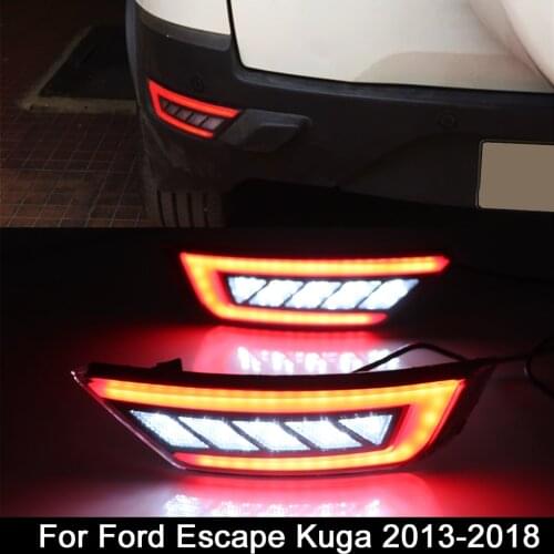 LED Rear Bumper Reflector Lamp Brake Stop Light Driving light Reversing lights For Ford Escape Kuga 2013-2018