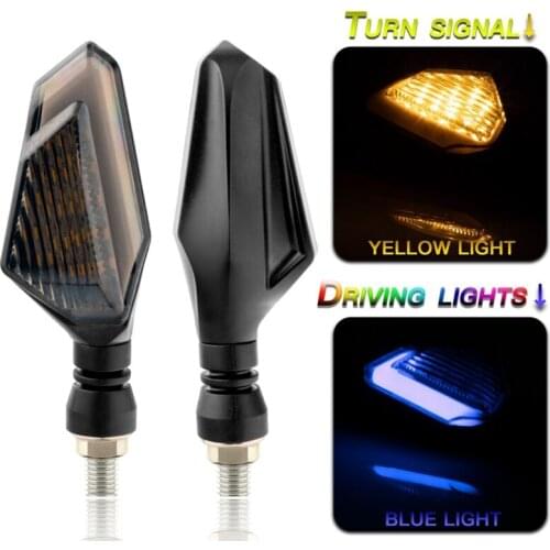 2Pcs DC 12V Motorcycle LED Turn Signal Blinker Daytime Running Lights IP65 Waterproof Front Rear Signal Indicators Blinkers