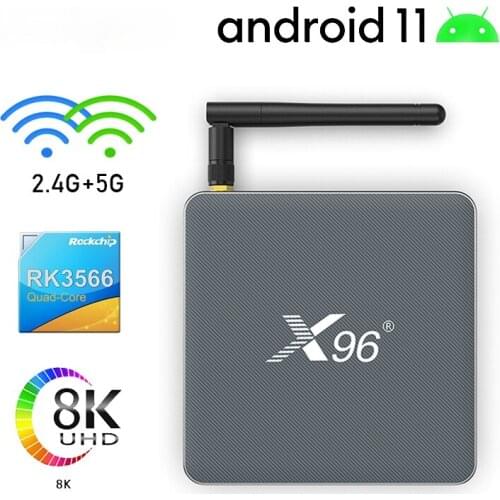 X96 X6 Tvbox Android 11 8Gb Ram Rockchip RK3566 Dual Wifi 2T2R 2.4G 5G Bt 8K 1000M Media Player Settop Android Tv Box X96 X6