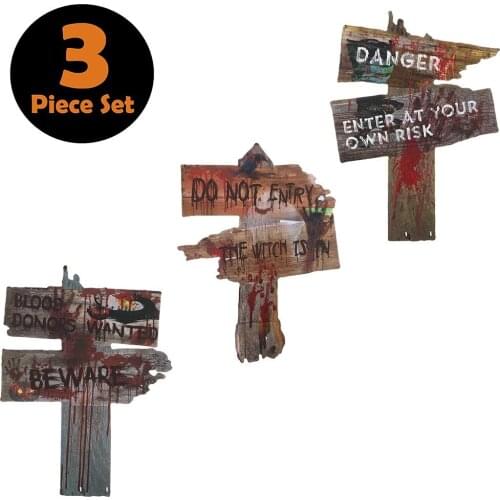 Halloween Decorations Yard Signs Stakes Beware Props Outdoor Decor Party Supplies Party & Holiday DIY Decoration haloween props