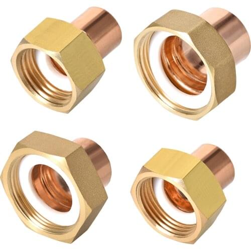 Uxcell 1/2/3Pcs Lead Free Copper Union Fitting with Sweat Solder Joint to Male Threaded Connects for Use Nominal Size Pipes