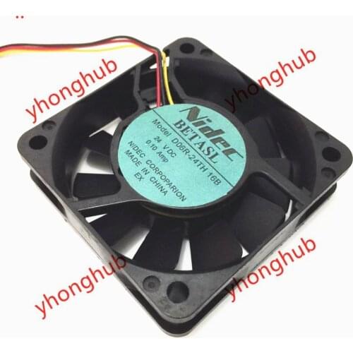 Nidec D06R-24TH 16B 22B DC 24V 0.10A 60x60x15mm Server Cooling Fan