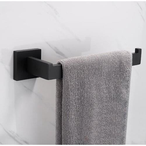 Bathroom towel rack 304 Stainless Steel Material Black Hook Paper Holder Towel Rack Clothes Hook