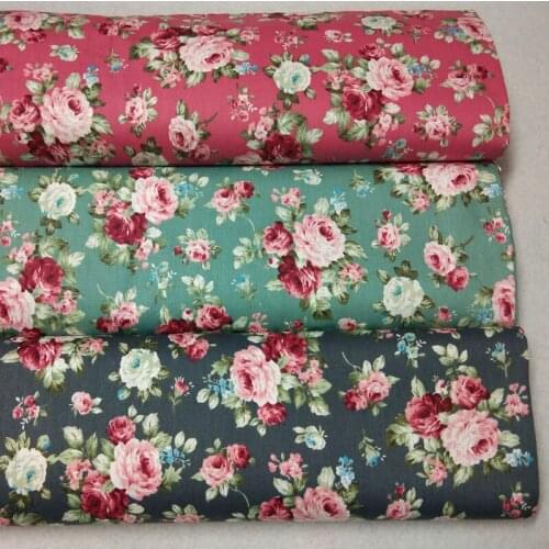 50x40cm 3 Colors Pink Flower Design cotton fabric DIY floral cotton fabric bundles DIY Sewing Home Decor