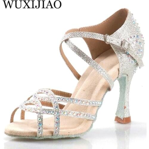 WUXIJIAO New Latin Dance Boots Ladies Girls Salsa Tango Dance Shoes Indoor Sports Dance Shoes Professional Ballroom Dance Shoes