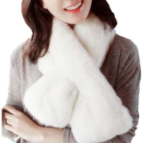 Winter warm faux rabbit fur soft thick neck wrap scarf collar comfortable scarves