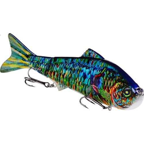 1pc 4 Sections Swimbait 38g-1.34oz/6.1"-15.5cm Fishing Bait Hard Bait Fishing Tackle 10 Color Lures 4# Hook With Retail Box 2019