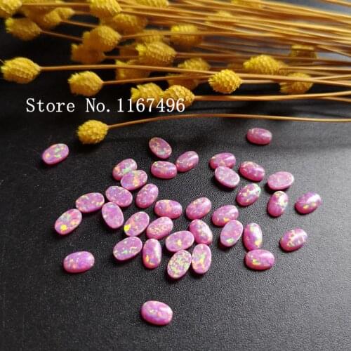 100pcs/ lot 4x6mm OP22 Synthetic Oval Cabochon Opal Stone for Body Piercing Jewelry Oval Opal Stone
