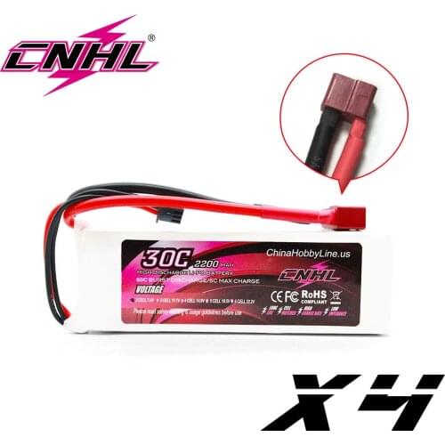 4PCS CNHL Lipo 2S 2200mAh Battery 7.4V 30C G+Plus With T Deans Plug For RC FPV Quadcopter Helicopter Airplane Drone Car Boat