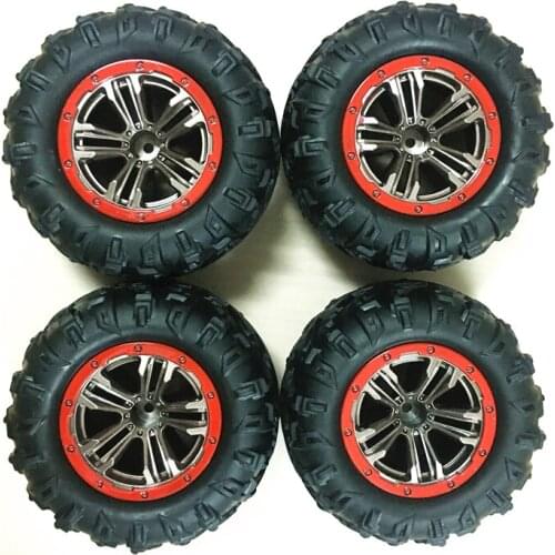 4PCS /Lot Tire For XLH Xinlehong 9125 1/10 RC Racing Car Spare Parts Rubber Tires 15-ZJ02