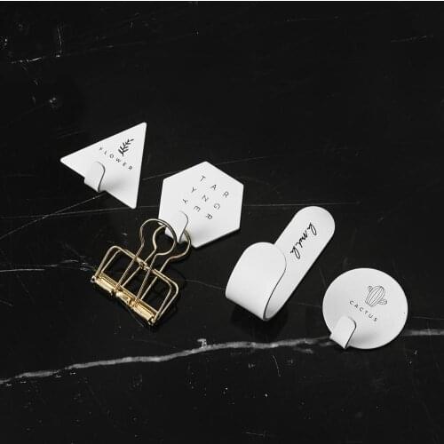 4PCS Metal Ins Hot Self Adhesive Clothes Coats Towel Key Hooks Bathroom Hanger Holder Home Decoration Accessories