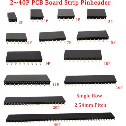 5/10Pcs 2.54mm PCB Connector 2~40Pin Single Row PCB Board Female Pin Header Socket Terminal for for Arduino Prototype Shield