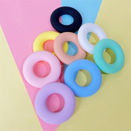 50/100/200PCS Donut Silicone Teether beads Free Baby Teething Toy Baby Gift Food Grade Silicone Teether Bead
