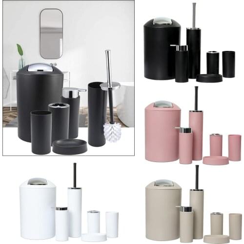 6x Bathroom Accessories Set Tumbler Toothbrush Holder Lotion Dispenser