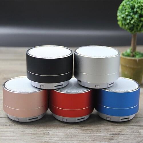 Mini A10 Bluetooth Speaker Portable Aluminum Led Light with Radio TF Card Mini Subwoofer Crack 3W Bluetooth Speaker LN
