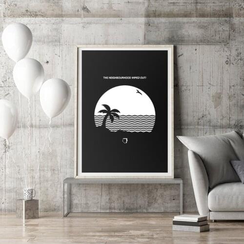 Black and White The Neighbourhood Wiped Out Poster Print Rock Music Album Picture Wall Art Canvas Painting Bedroom Modern Decor