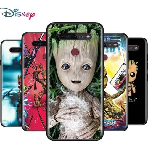 Black Soft Baby Groot Cutest For LG K92 K62 K52 K42 K31 K22 K71 K61 K51S K41S K30 K20 G8 G8S G8X ThinQ Phone Case