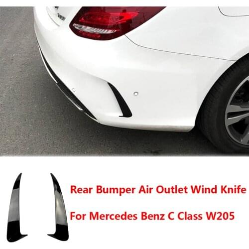 Carbon Fiber Color Car Styling Rear Bumper Air Outlet Cover Trim Stickers Air Knife For Mercedes Benz C Class W205 Four Door